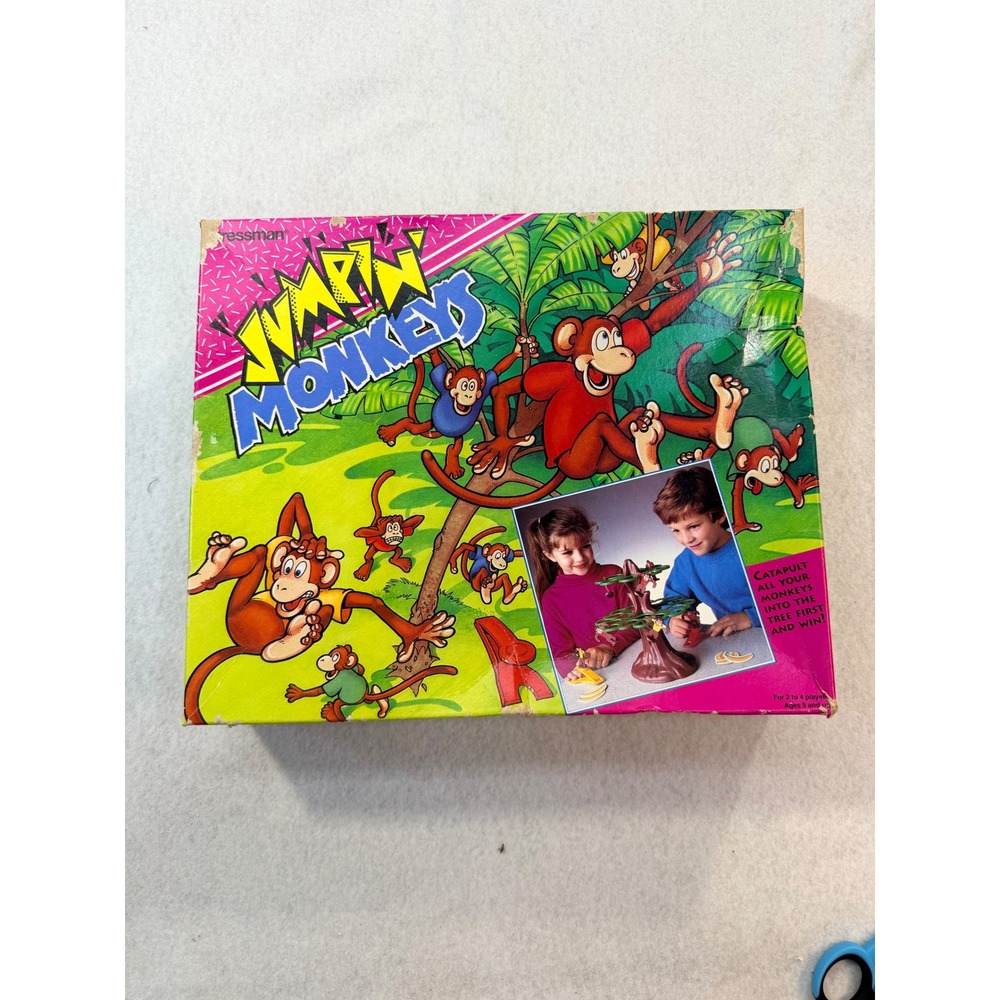 Vintage 1991 Pressman Jumpin Monkeys Action Board Game Retro Family Fun  READ